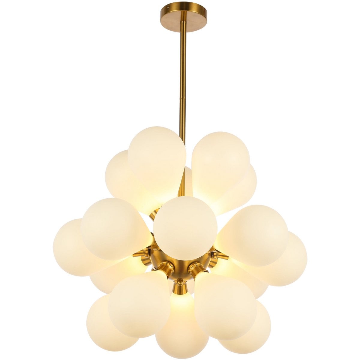 Ellen Gold Frosted White – Moderne Messing-Kronleuchter – Gold/Weiß – G9 Fassung