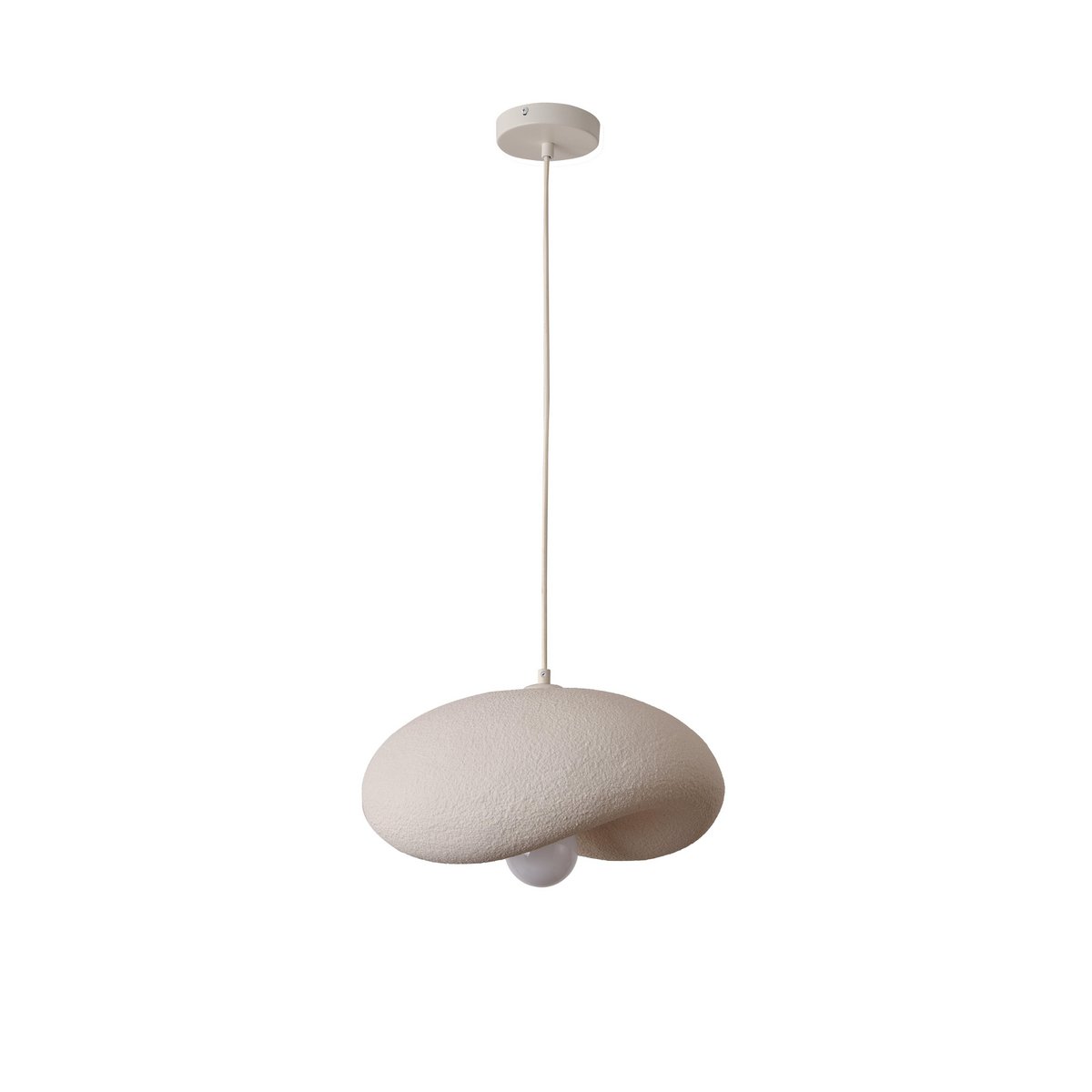 Japandi Pendellampe Nami – Strukturierte Esszimmerlampe Beige E27