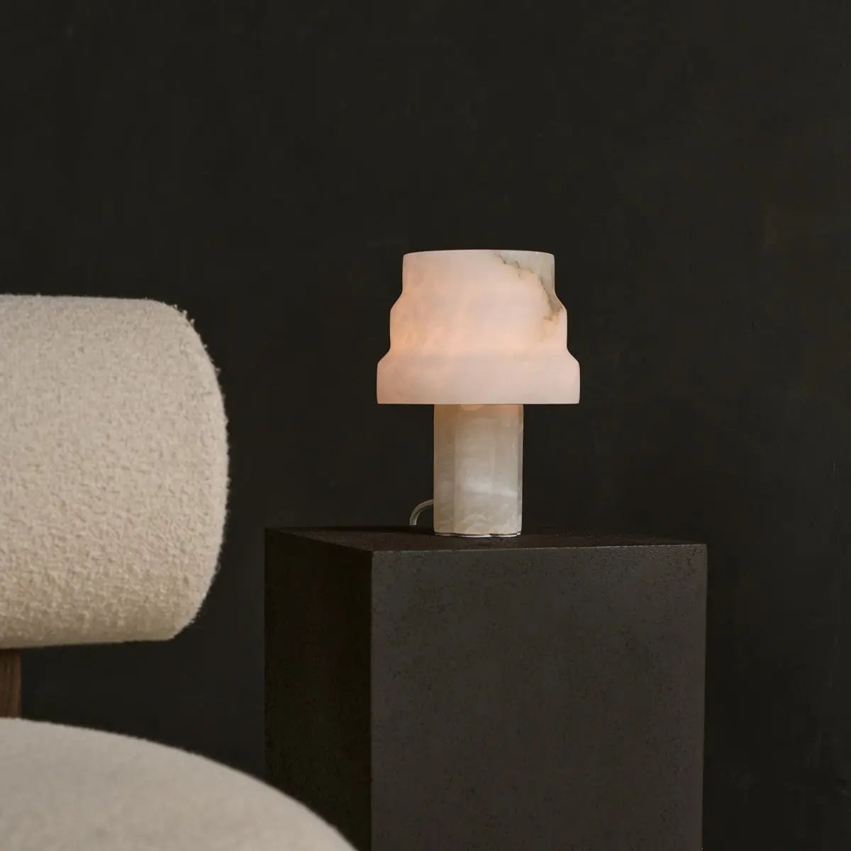Alabaster Tischlampe Weiß – Moderne Design Tischleuchte