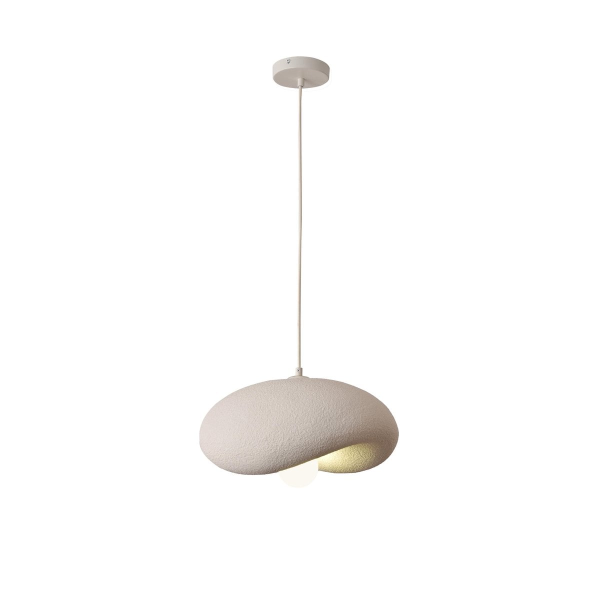 Japandi Pendellampe Nami – Strukturierte Esszimmerlampe Beige E27