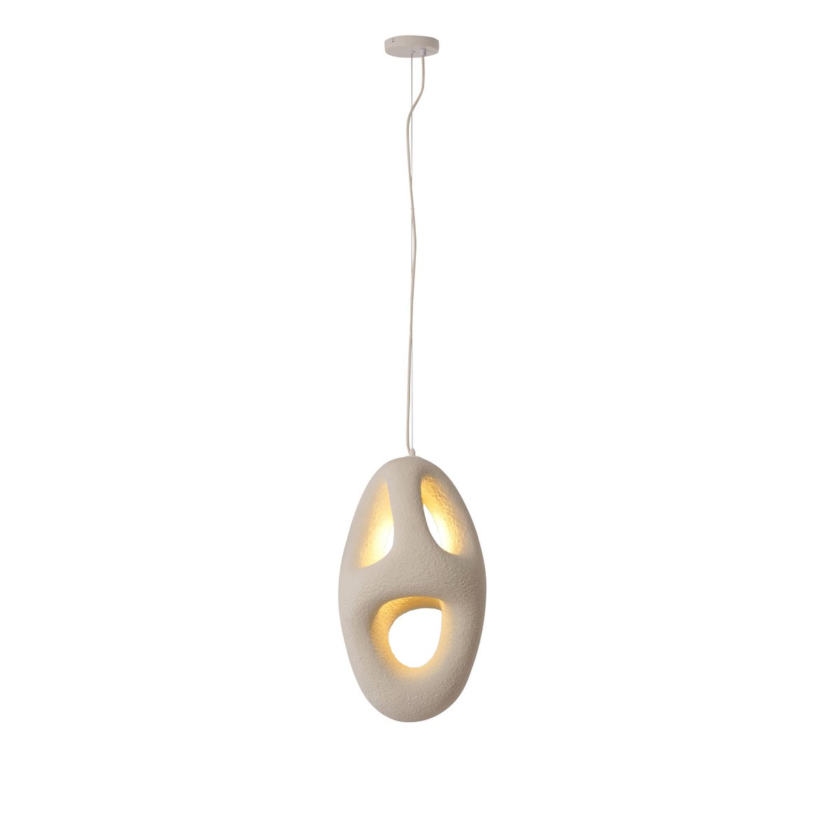 Haku Hängelampe 51 cm – Japandi Design Beige/Sand - GFK - Minimalistisch & Organisch
