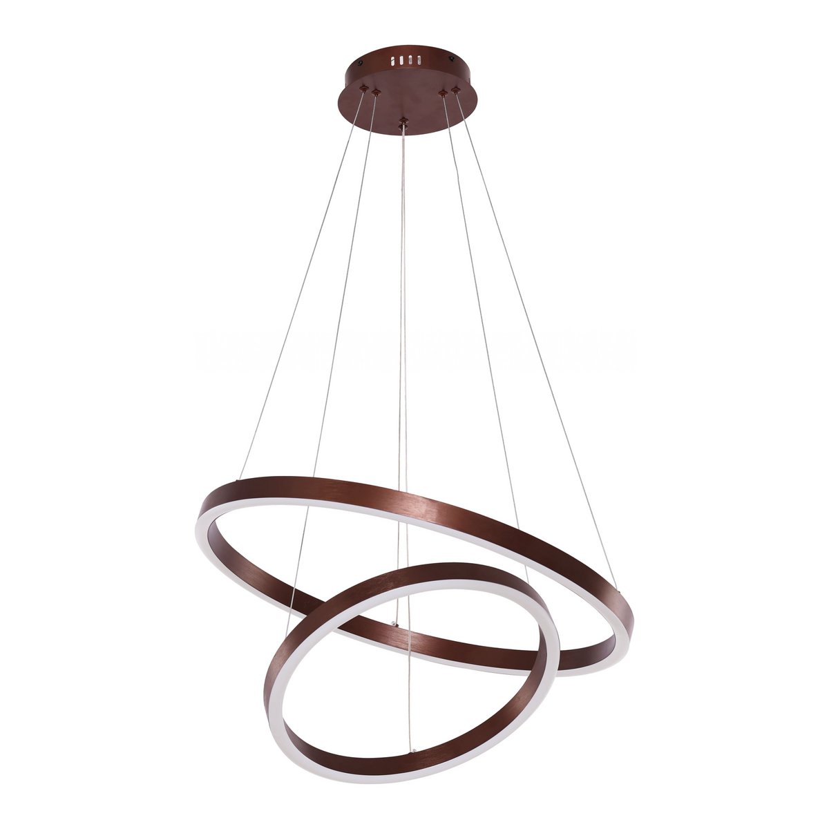 Designer LED Hängelampe Kaffeebraun 2-Ring Design dimmbar mit Remote