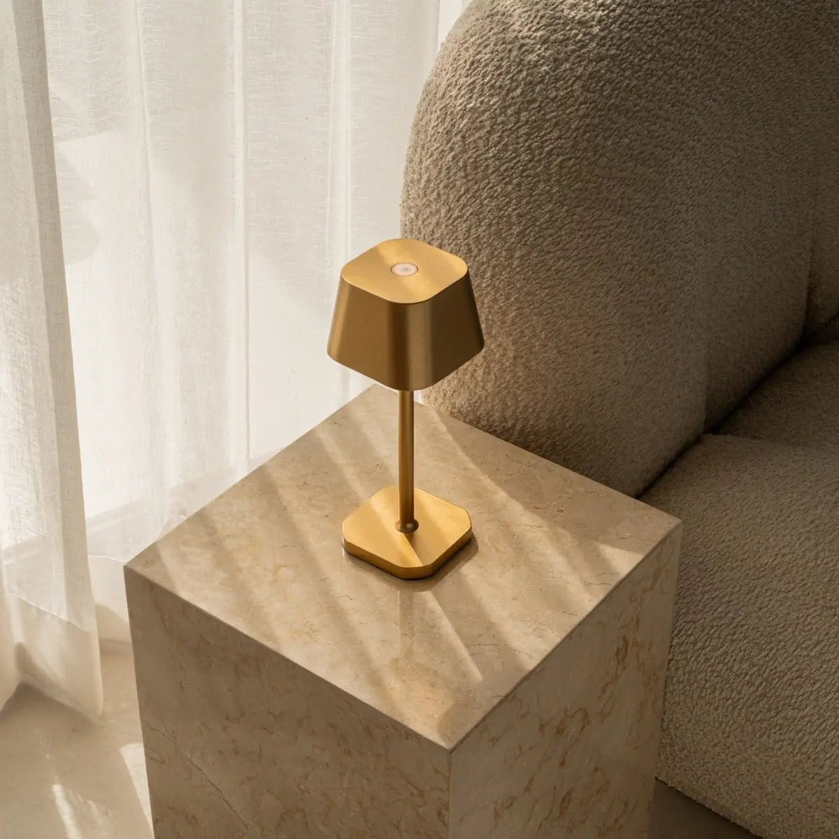 LED Tischlampe Kabellos Dimmbar 26 cm – Wiederaufladbar Gold