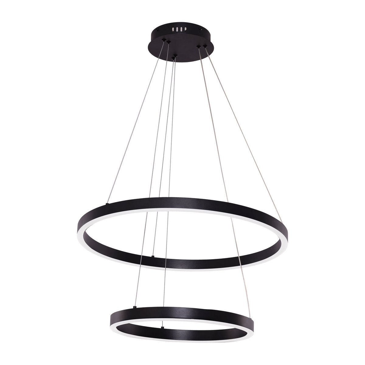 2-Ring LED-Pendelleuchte Schwarz Matt – Dimmbar & Höhenverstellbar