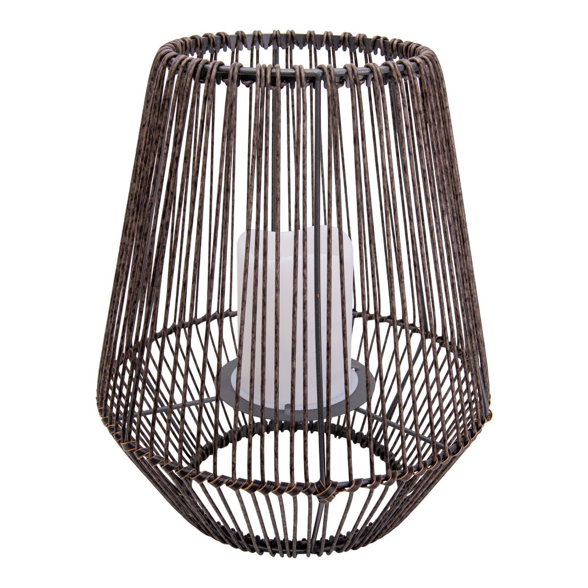 Näve LED-Solarleuchte warmweiß, Flammeneffekt, kabellos, braun, für Balkon, Terrasse & Garten