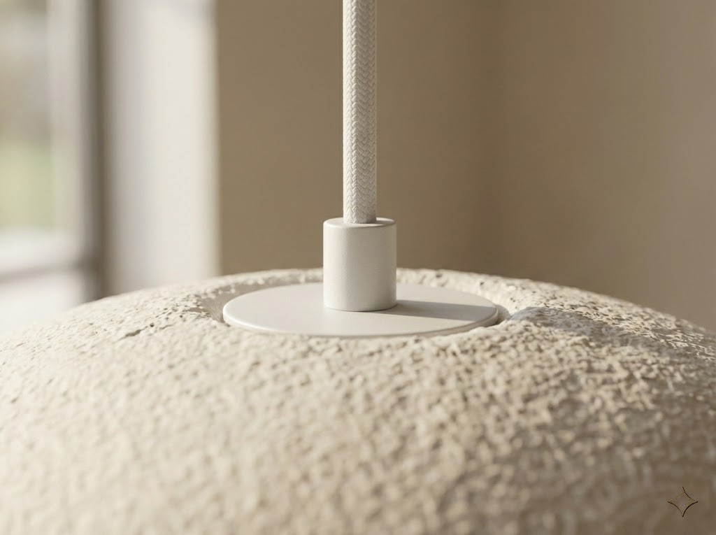 Designer Pendellampe Haku Beige – Organische Form 40cm Esstischlampe