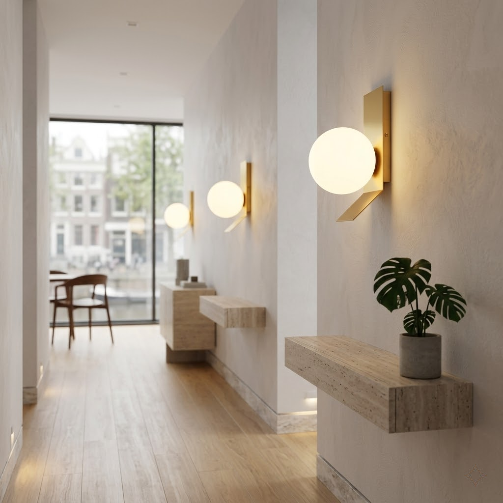 Julia Wandleuchte Gold & Weiß – Modernes Hotel-Chic Design, Inklusive G9 LED