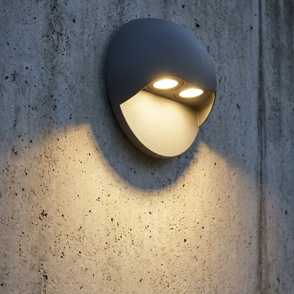 LED Außenwandleuchte Rund Schwarz – Wandleuchte Außen IP44