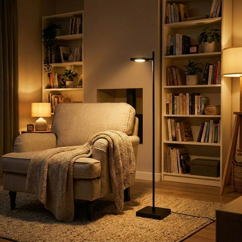 Näve LED-Akku-Stehleuchte schwarz, 135 cm, 2400 lm, dimmbar, CCT 3000–6500 K, RGB, kabellos
