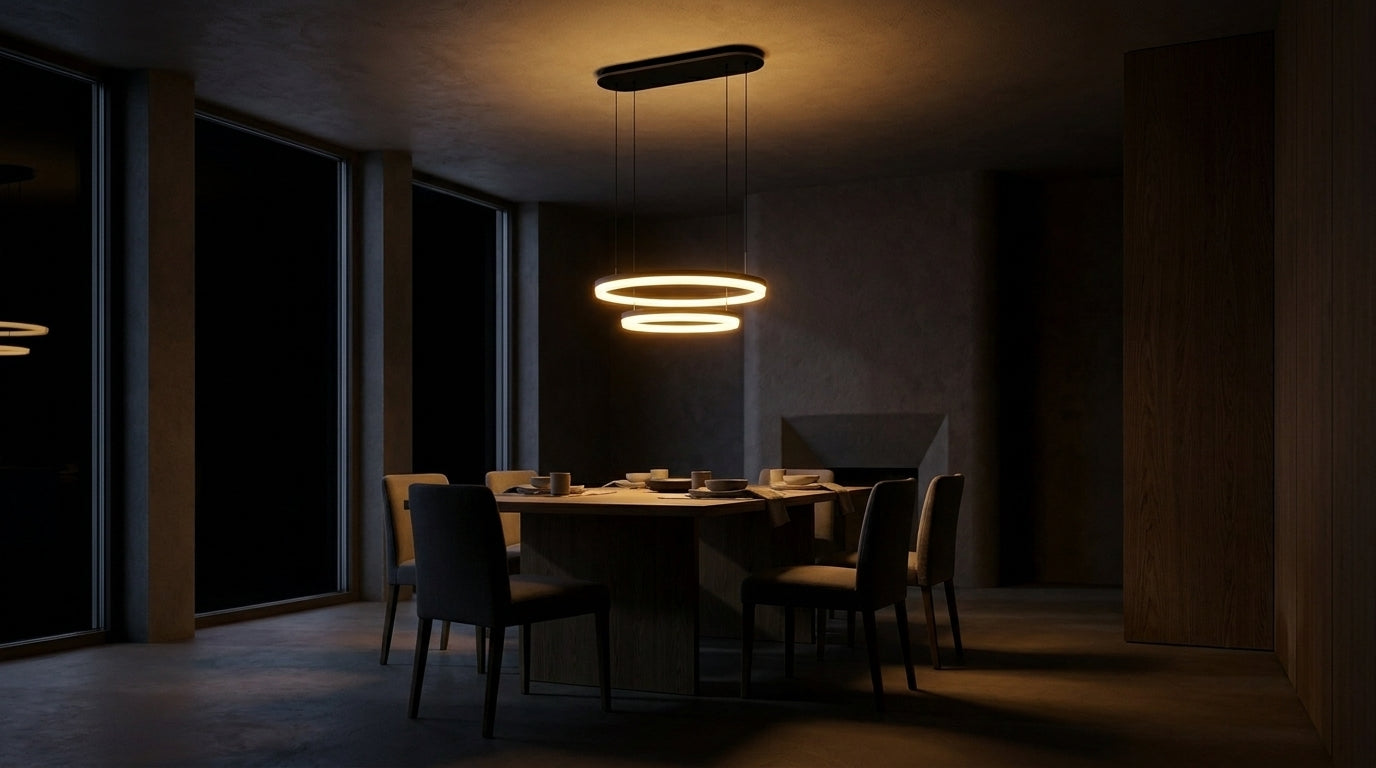 Näve LED-Pendelleuchte schwarz, Ø 60 cm, Metall/Kunststoff, dimmbar, CCT-Lichtfarbe, mit Fernbedienung & Memoryfunktion