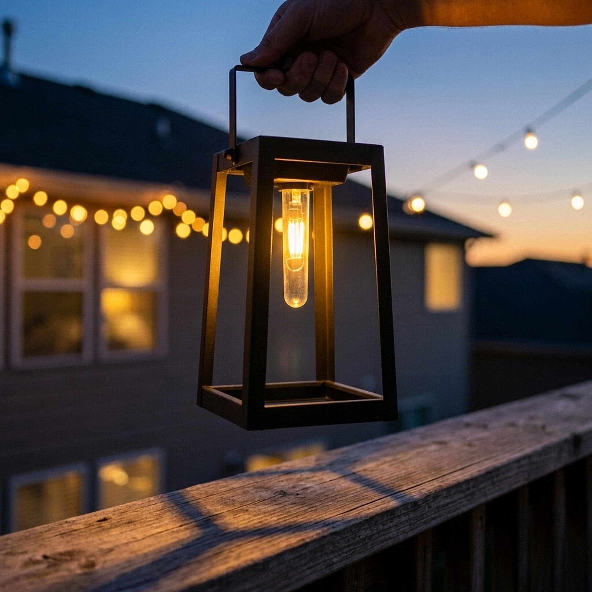 Näve LED-Solarleuchte Deko mattschwarz, Dämmerungssensor, automatisch, kabellos, für Garten & Terrasse