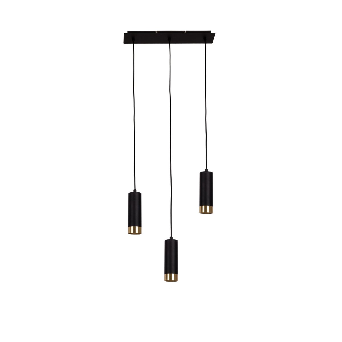 Näve Pendelleuchte 3-flammig, Schwarz-Gold, Metall, 48 cm, modern, Esstisch Hängeleuchte