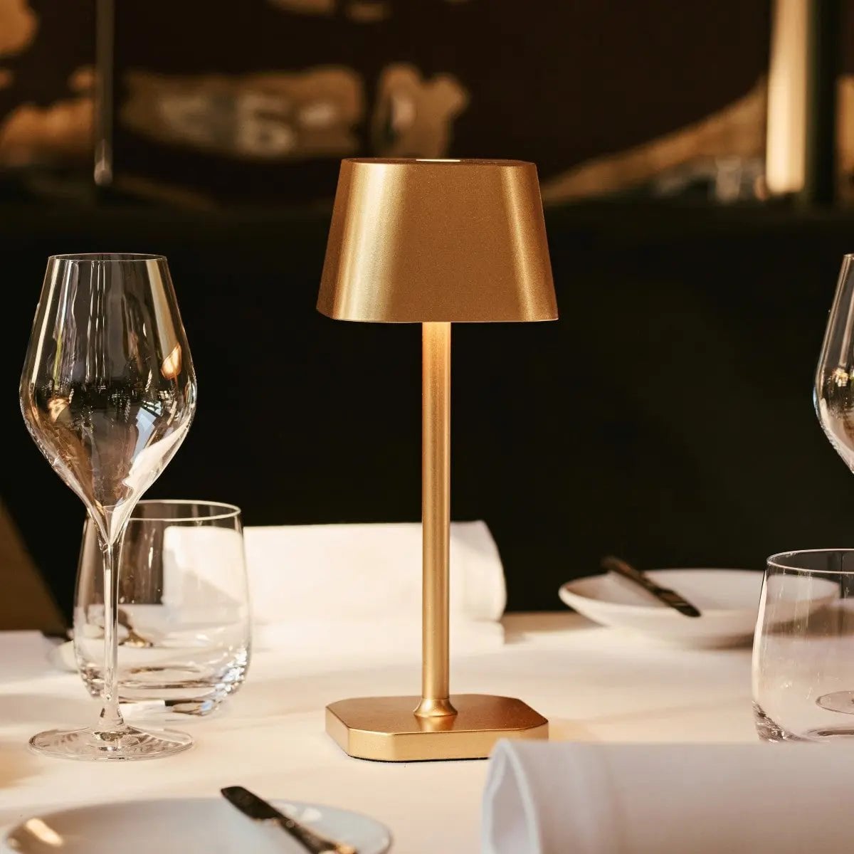 LED Tischlampe Kabellos Dimmbar 26 cm – Wiederaufladbar Gold
