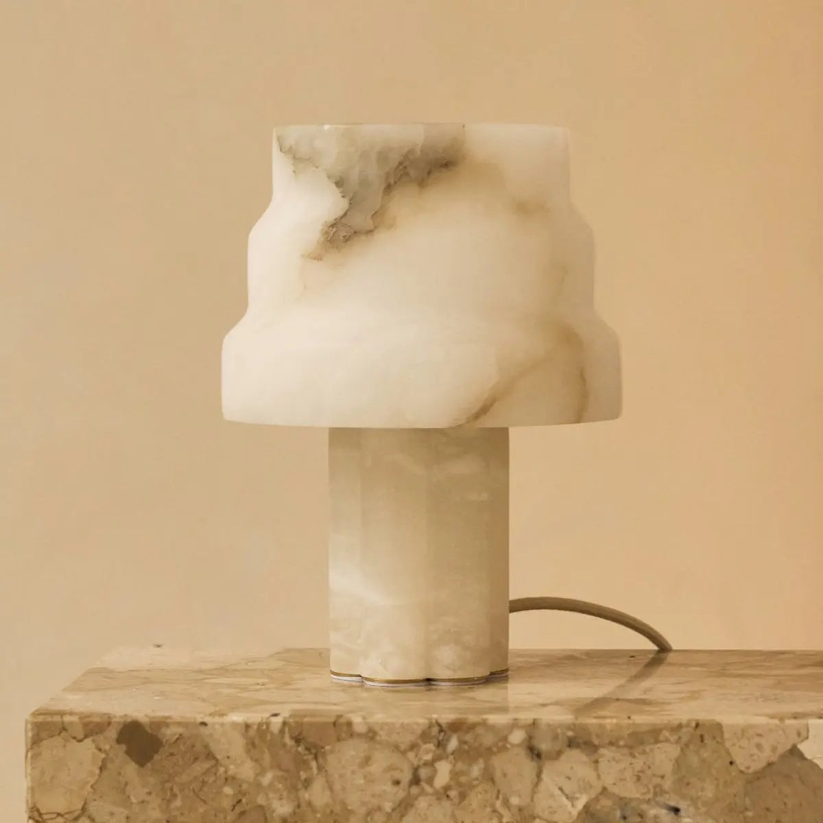Alabaster Tischlampe Weiß – Moderne Design Tischleuchte