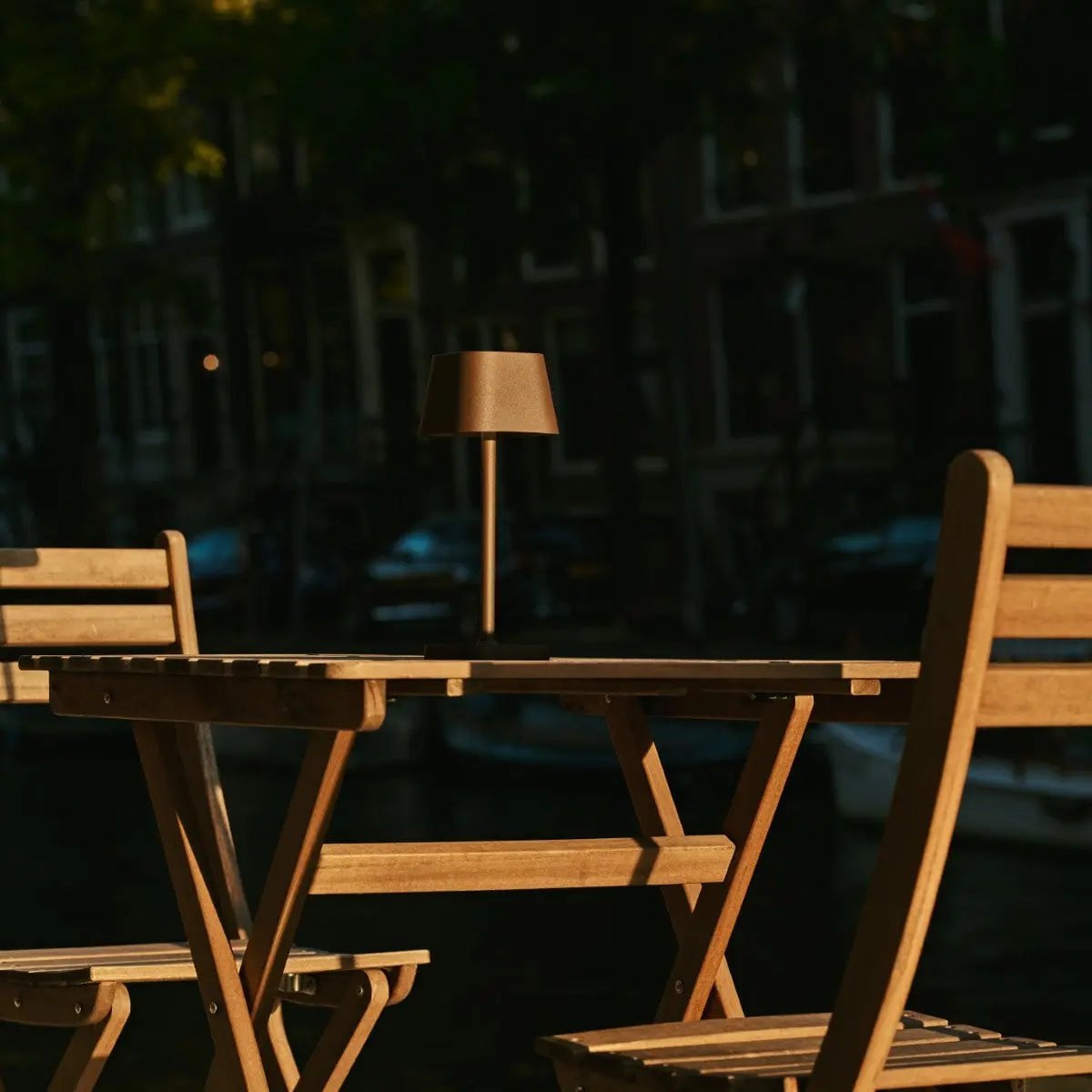 LED Tischlampe Akku 26 cm – Kabellos mit Touch Dimmer Braun Dunkel