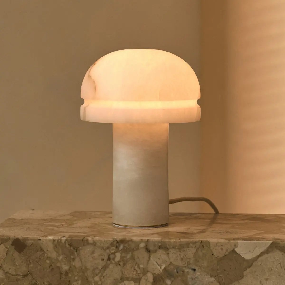 Alabaster Tischlampe Weiß – Moderne Design Tischleuchte