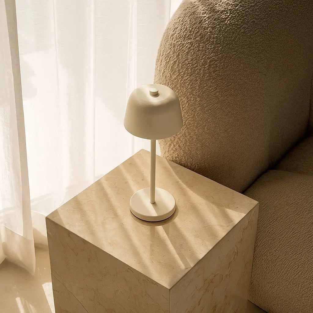 Kabellose LED Tischlampe 29 cm – Wiederaufladbar Dimmbar USB-C Beige