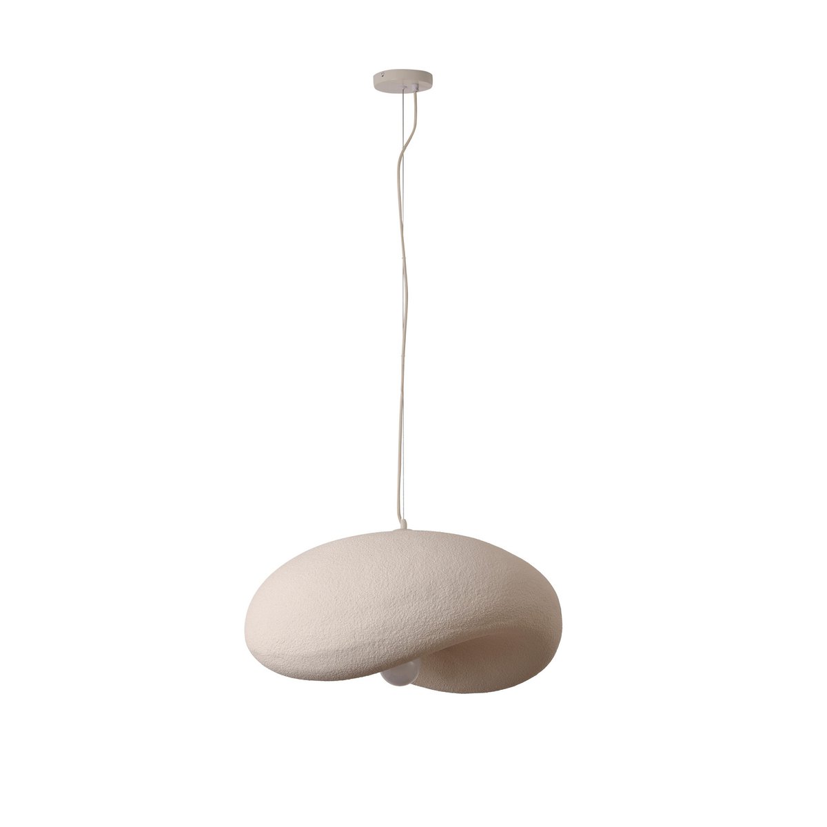 Hängelampe Nami 60cm Beige – Organische Form Japandi Pendelleuchte