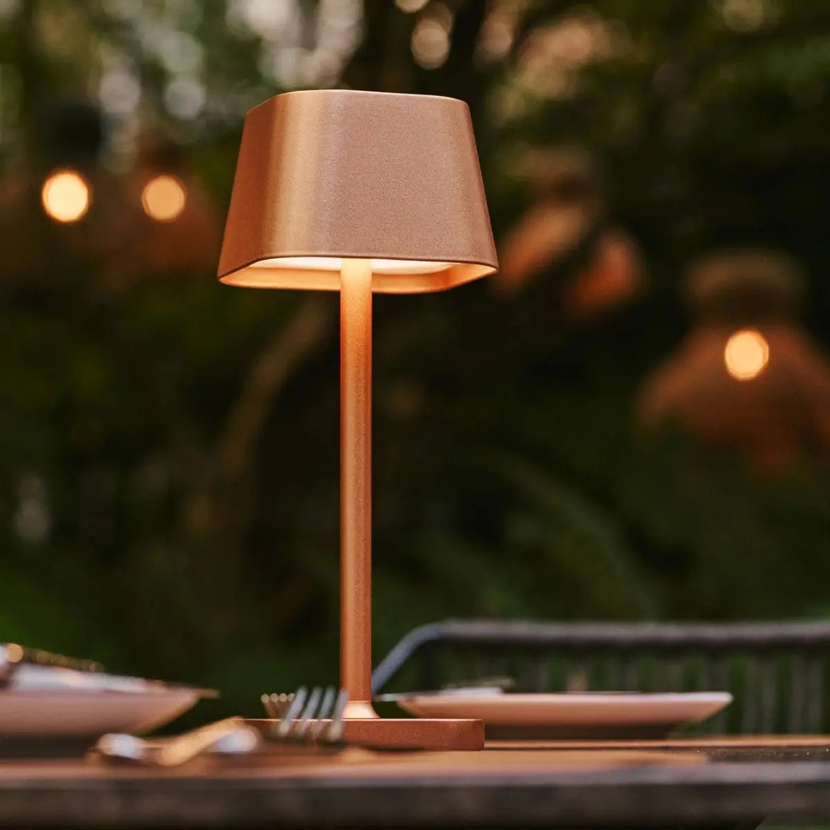 Wiederaufladbare Tischlampe LED – 26 cm Dimmbar Braun