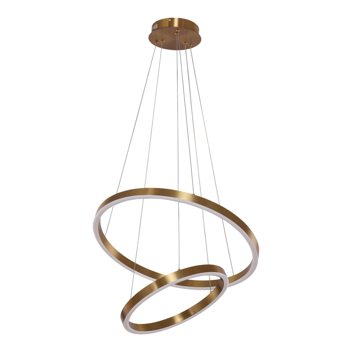 Neo Moderne LED-Ringlampe Kupfer Gold 2-Ringe Dimmbar inkl. Fernbedienung