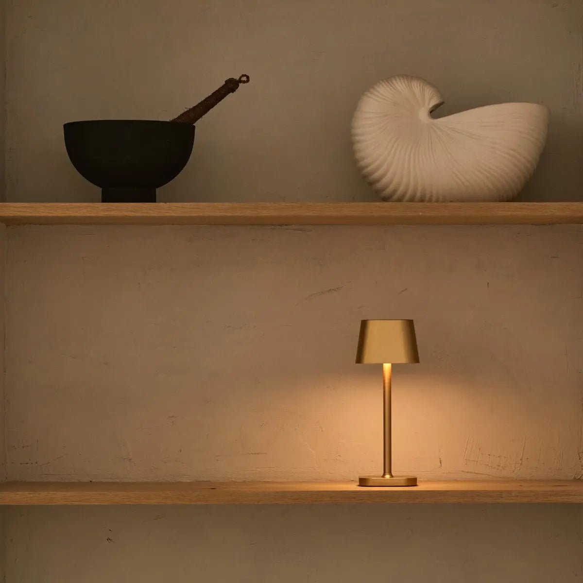 LED Tischlampe Kabellos Dimmbar 26 cm – Wiederaufladbar Gold