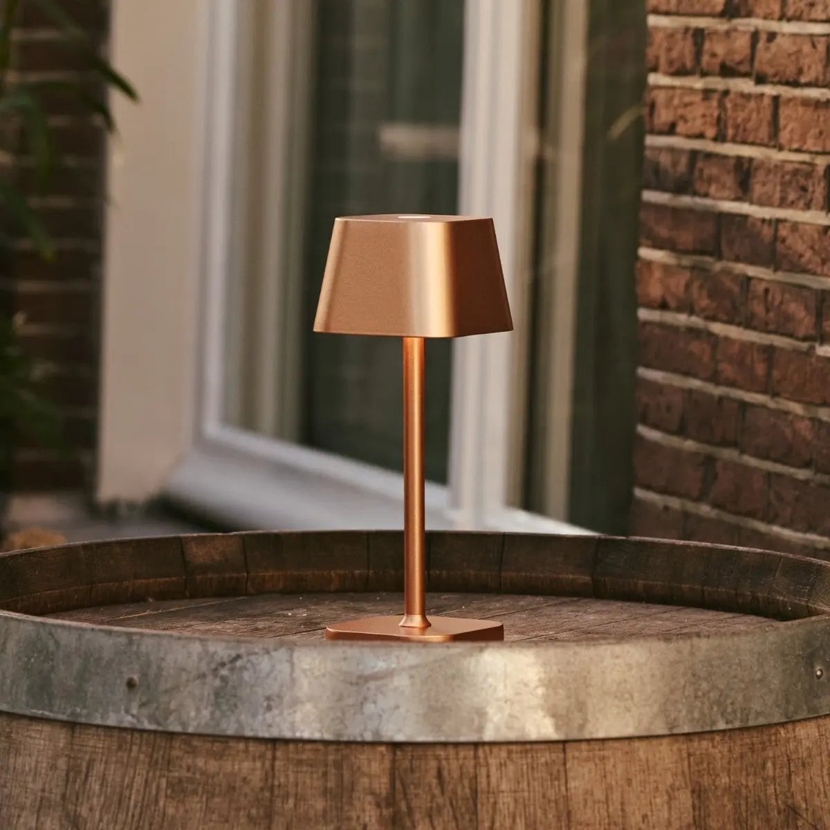 Wiederaufladbare Tischlampe LED – 26 cm Dimmbar Braun