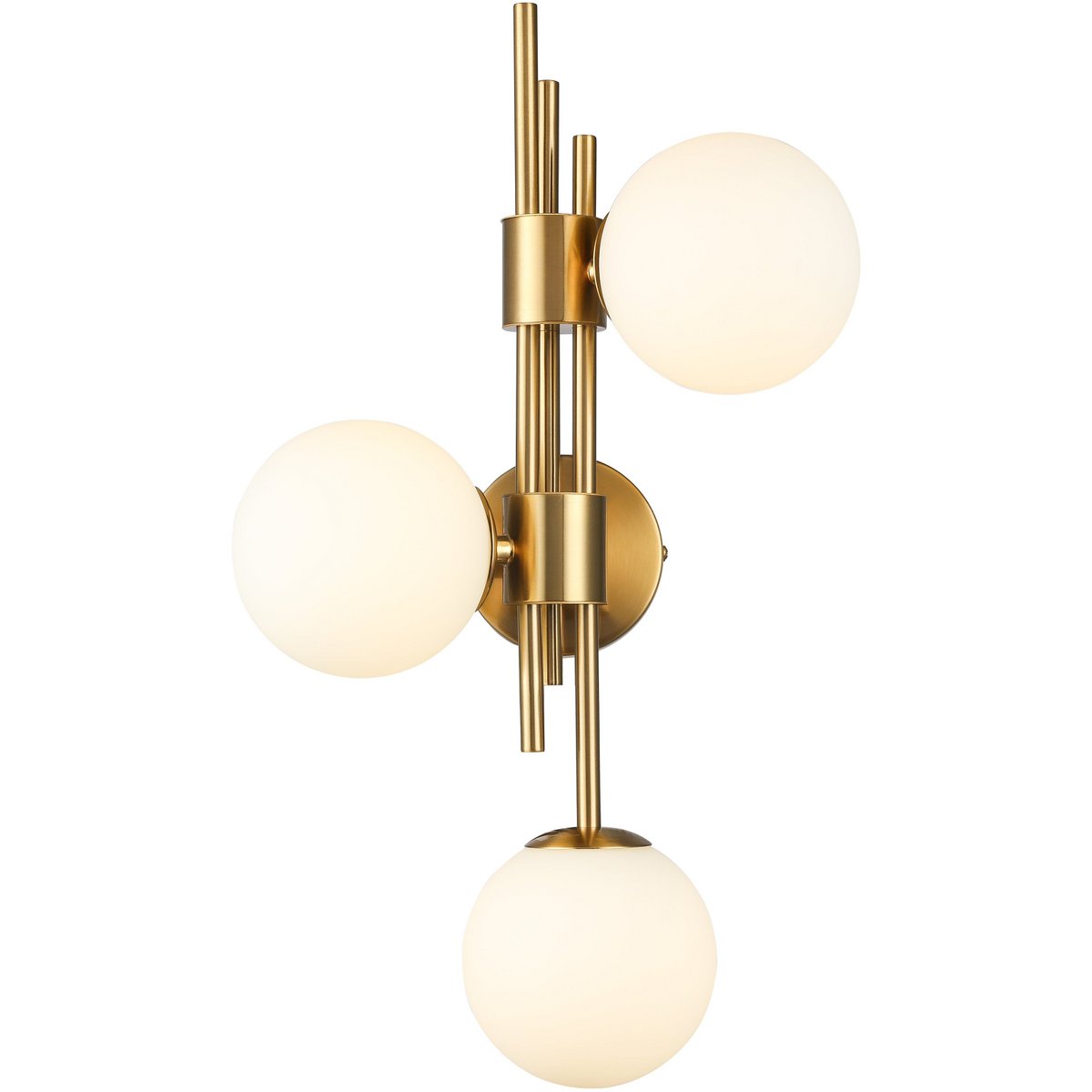 Wandleuchte Weiß Gold G9 – Messing Satin – 49 cm