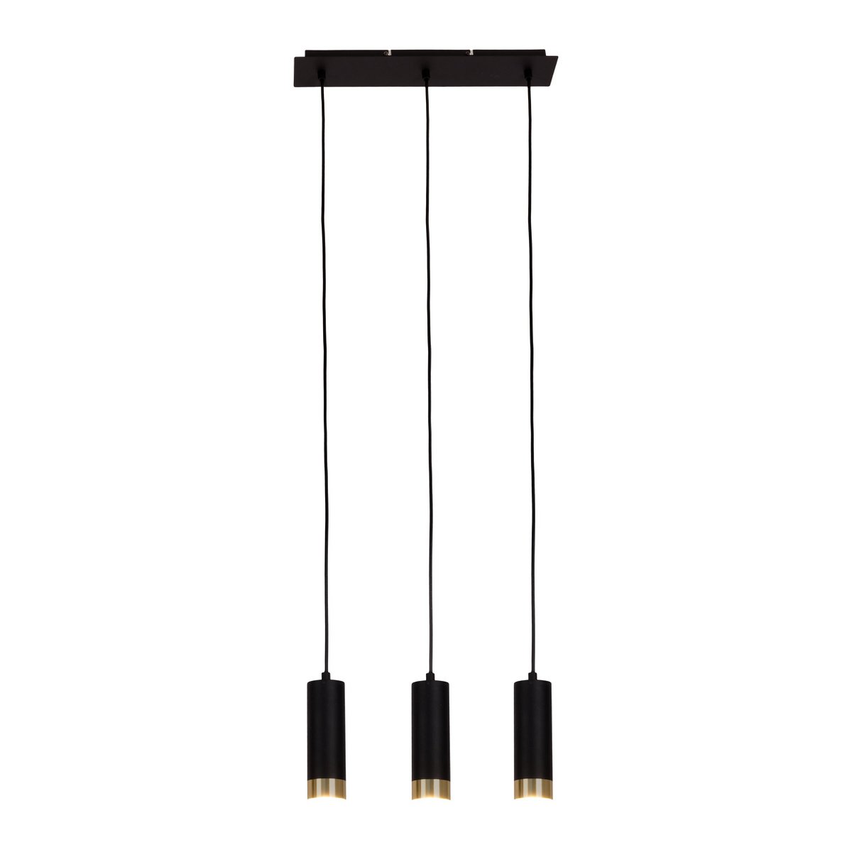 Näve Pendelleuchte 3-flammig, Schwarz-Gold, Metall, 48 cm, modern, Esstisch Hängeleuchte