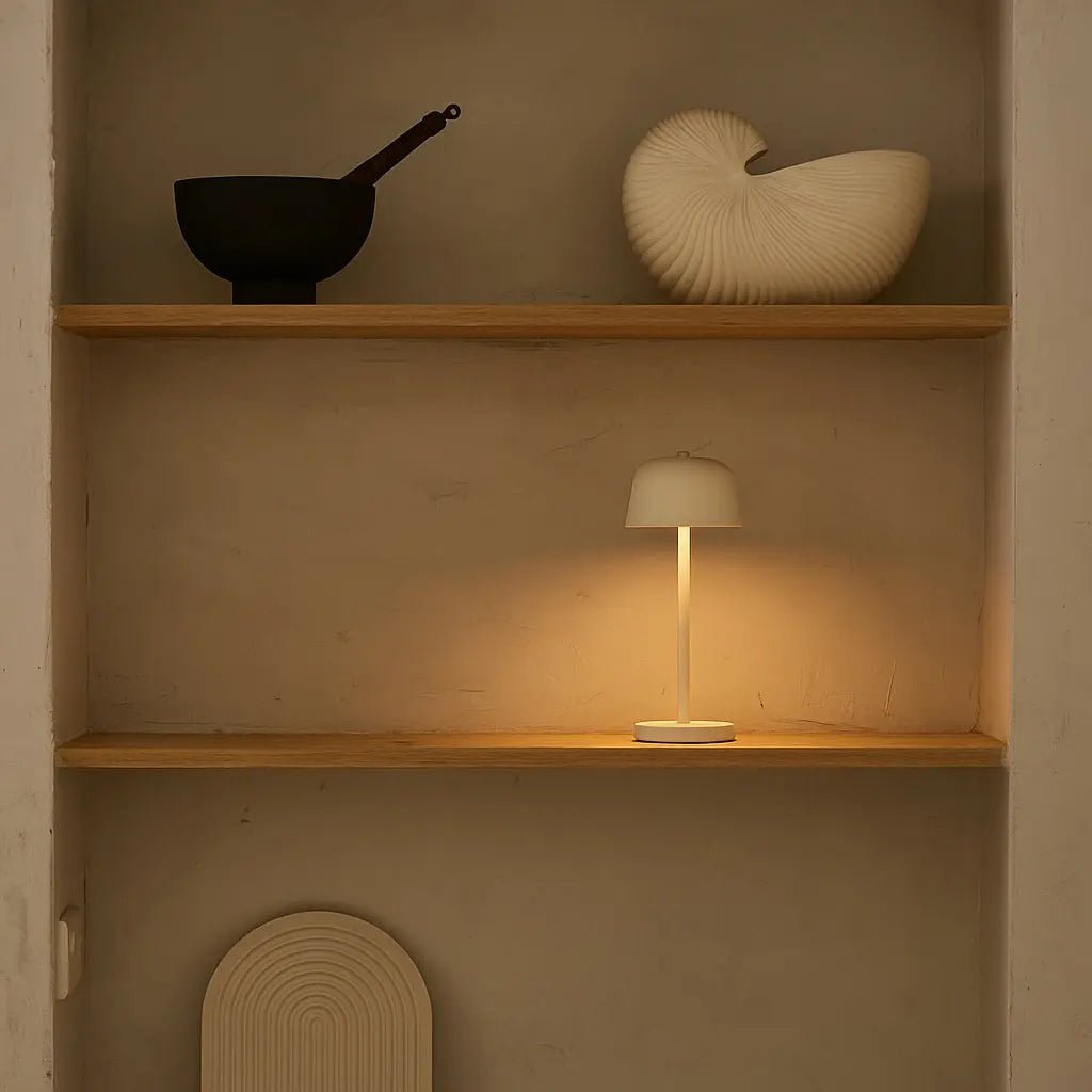 Kabellose LED Tischlampe 29 cm – Wiederaufladbar Dimmbar USB-C Beige