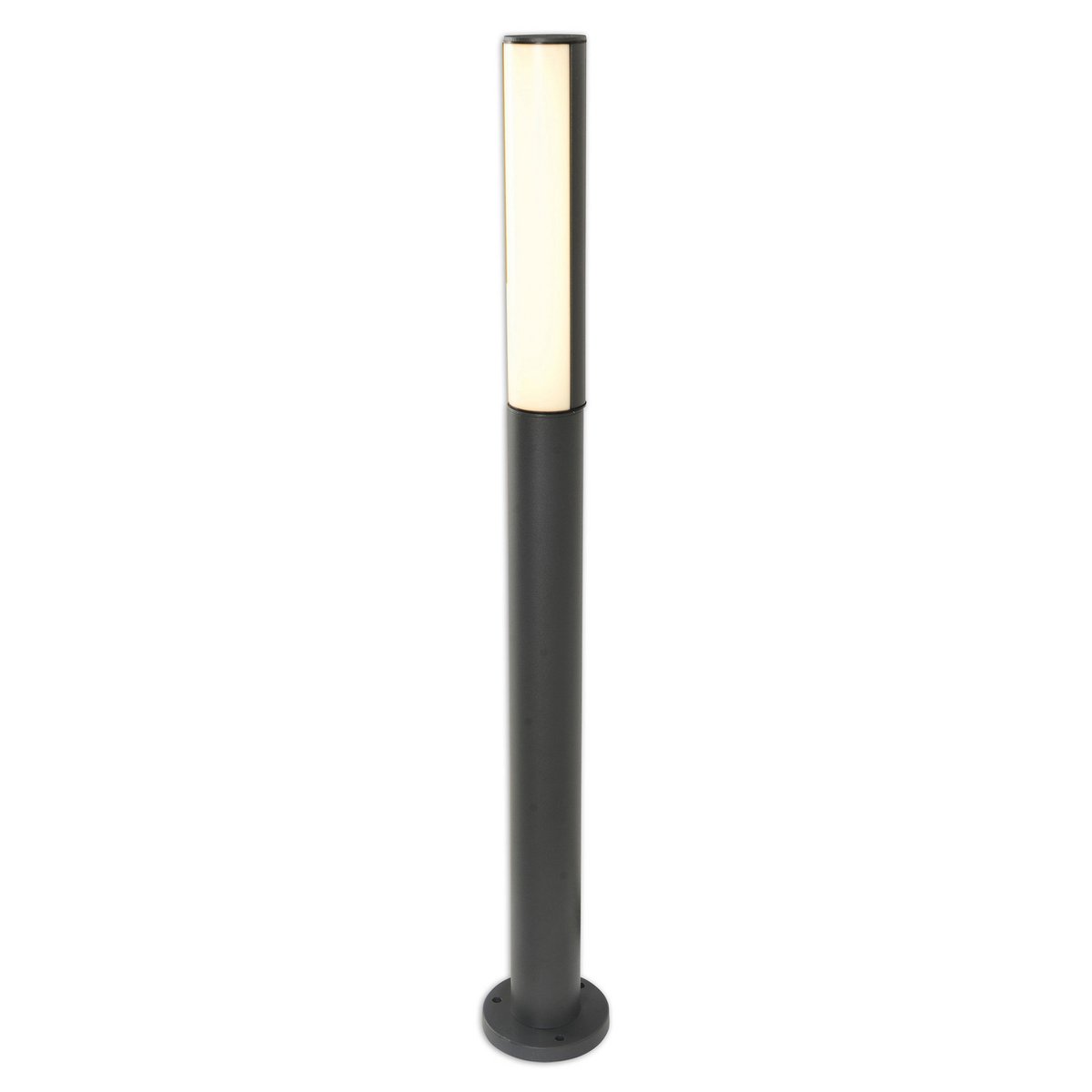 Näve LED-Wegeleuchte schwarz, 90 cm, schlanke Sockelleuchte mit Rundumlicht für Garten & Wege