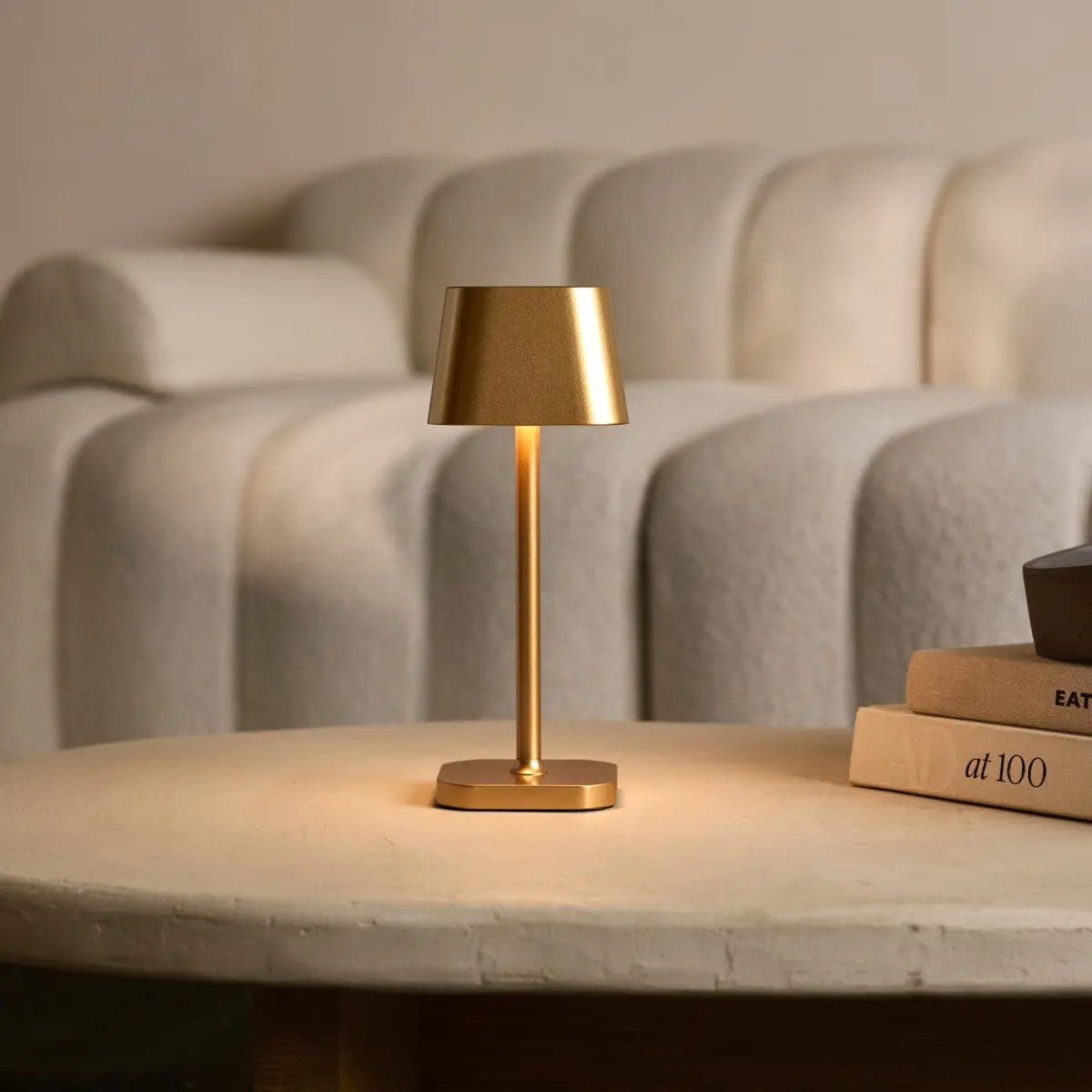 LED Tischlampe Kabellos Dimmbar 26 cm – Wiederaufladbar Gold