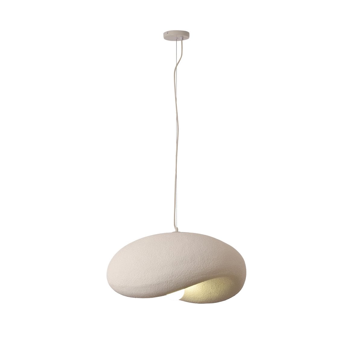 Hängelampe Nami 60cm Beige – Organische Form Japandi Pendelleuchte