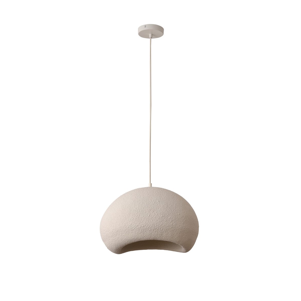 Designer Pendellampe Haku Beige – Organische Form 60cm Esstischleuchte