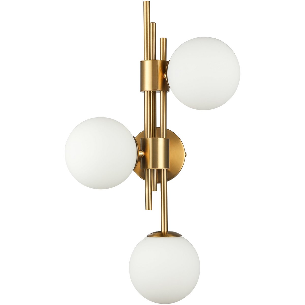 Wandleuchte Weiß Gold G9 – Messing Satin – 49 cm