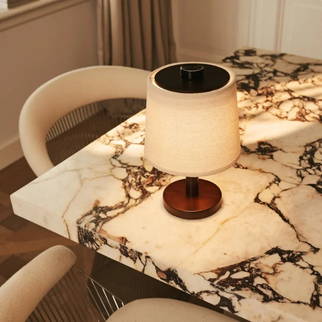 LED Tischlampe Kabellos Dimmbar 30 cm – Wiederaufladbar Braun Dunkel