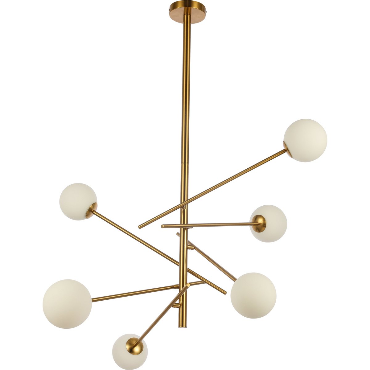 Diana Designer Chandelier | Golden Sputnik Light with Frosted Glass | Ø72cm Modern