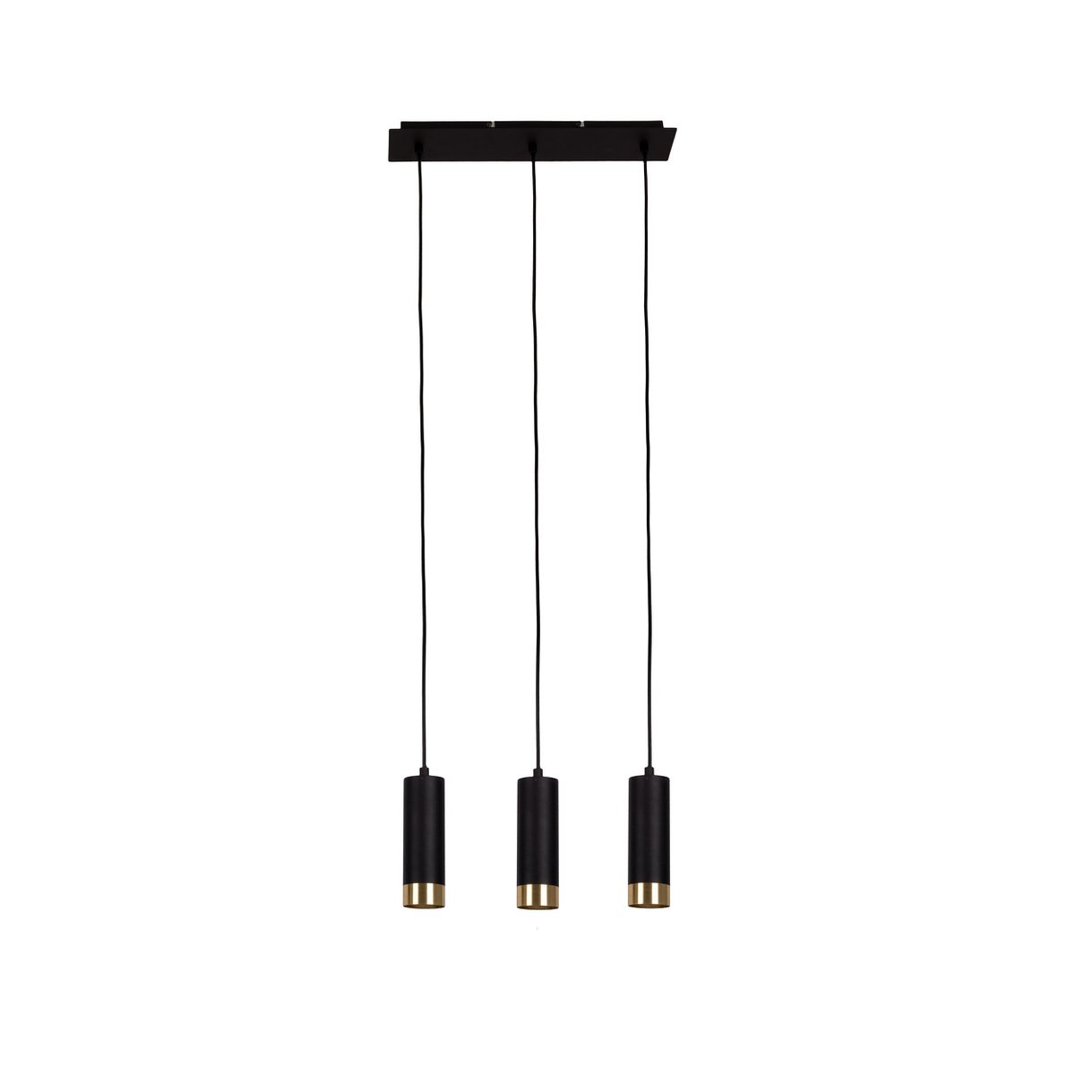 Näve Pendelleuchte 3-flammig, Schwarz-Gold, Metall, 48 cm, modern, Esstisch Hängeleuchte