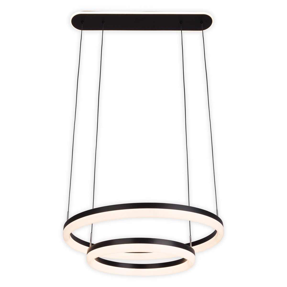 Näve LED-Pendelleuchte schwarz, Ø 60 cm, Metall/Kunststoff, dimmbar, CCT-Lichtfarbe, mit Fernbedienung & Memoryfunktion