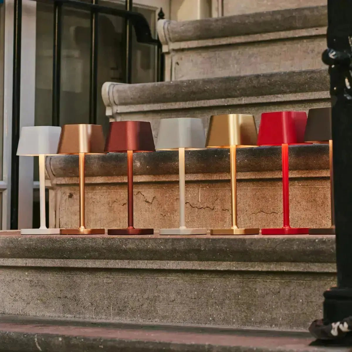 LED Tischlampe Akku 26 cm – Kabellos mit Touch Dimmer Braun Dunkel