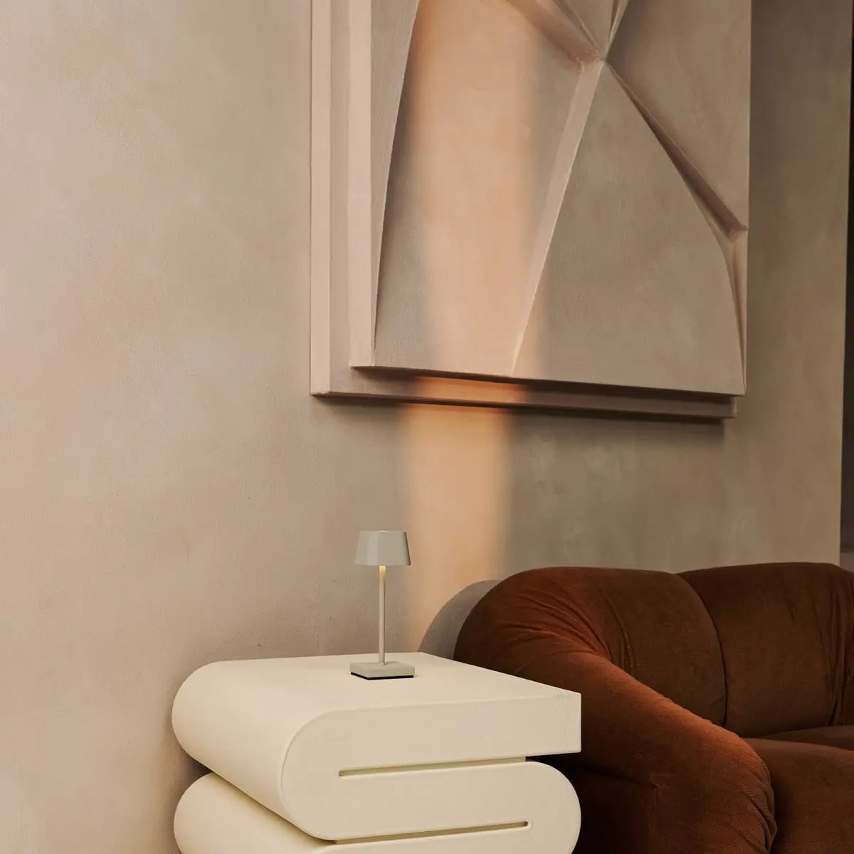 Kabellose LED Tischlampe 22 cm – Dimmbar Wiederaufladbar Grau