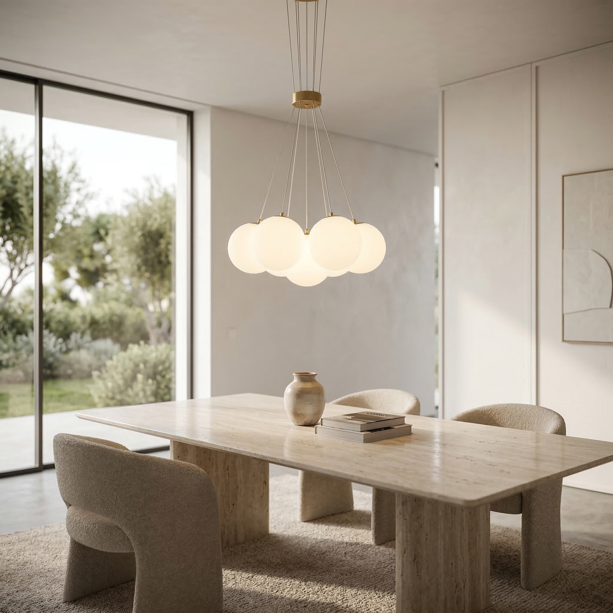 Moderner Designer Kronleuchter Gold Weiß – Jenna Hängeleuchte Messin