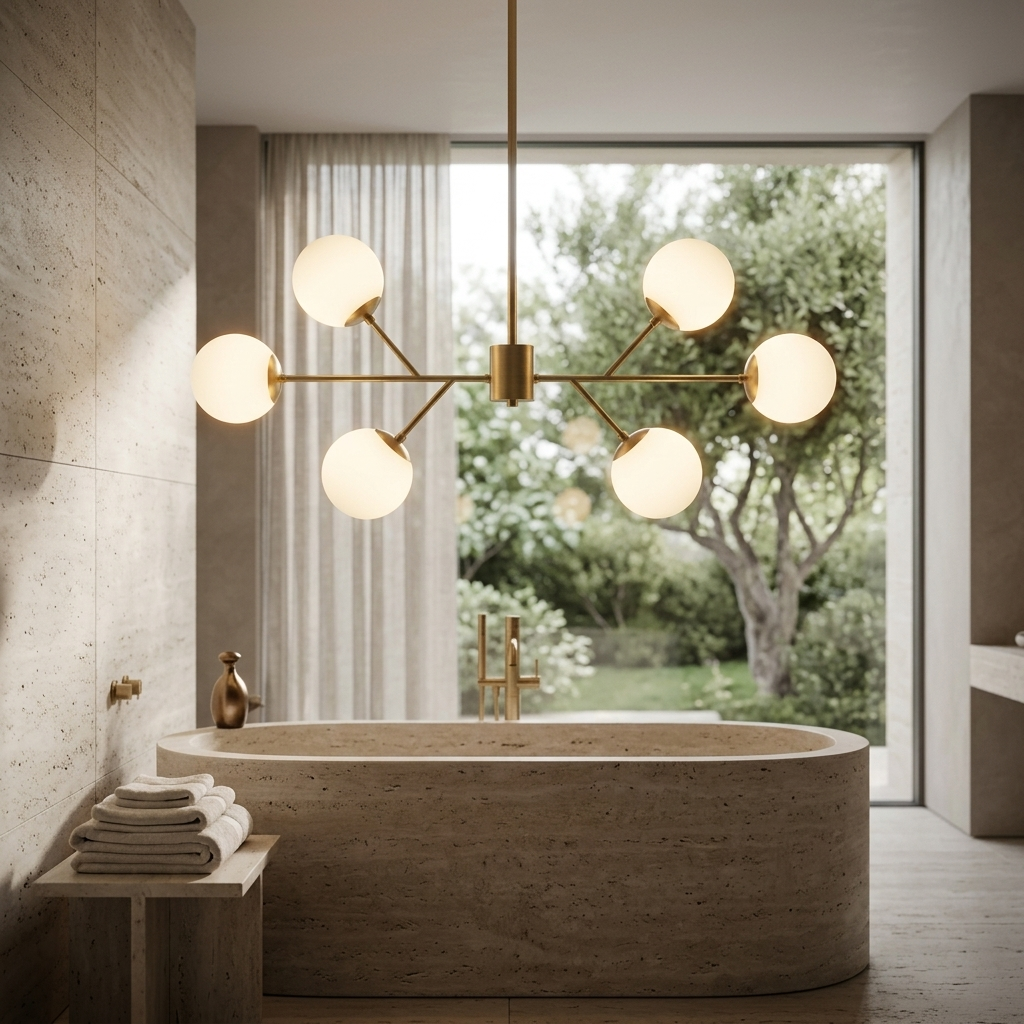 Luxus Esstischlampe Amy Gold – 115cm Spannweite Messing & Glas-Kelche