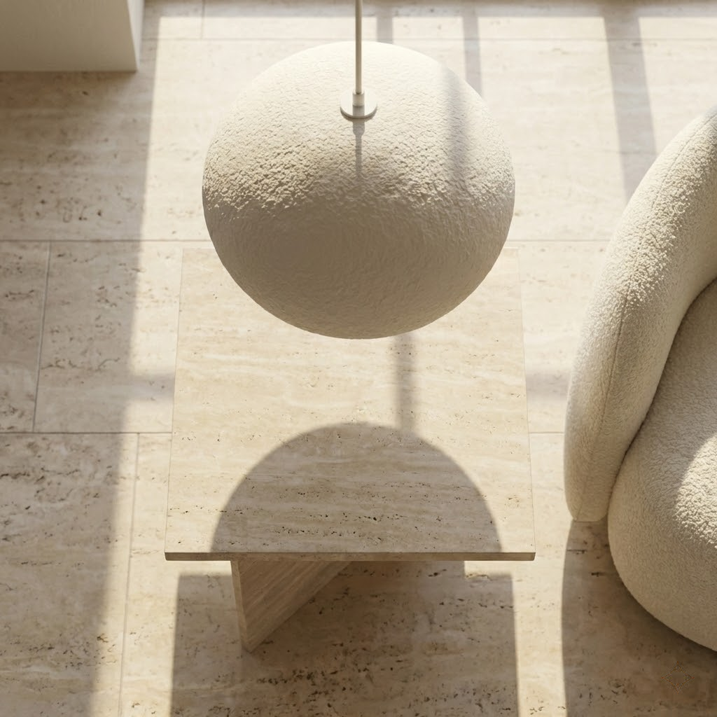 Designer Pendellampe Haku Beige – Organische Form 40cm Esstischlampe