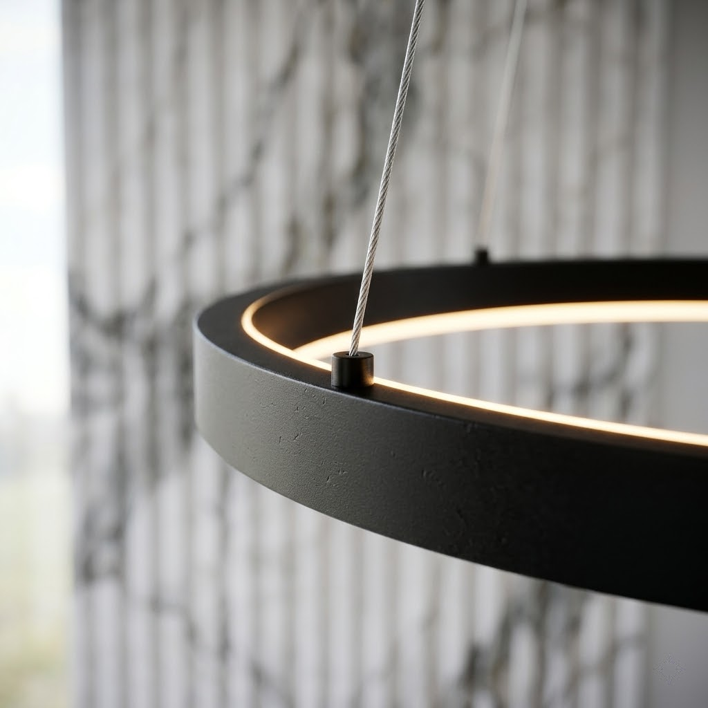 2-Ring LED-Pendelleuchte Schwarz Matt – Dimmbar & Höhenverstellbar