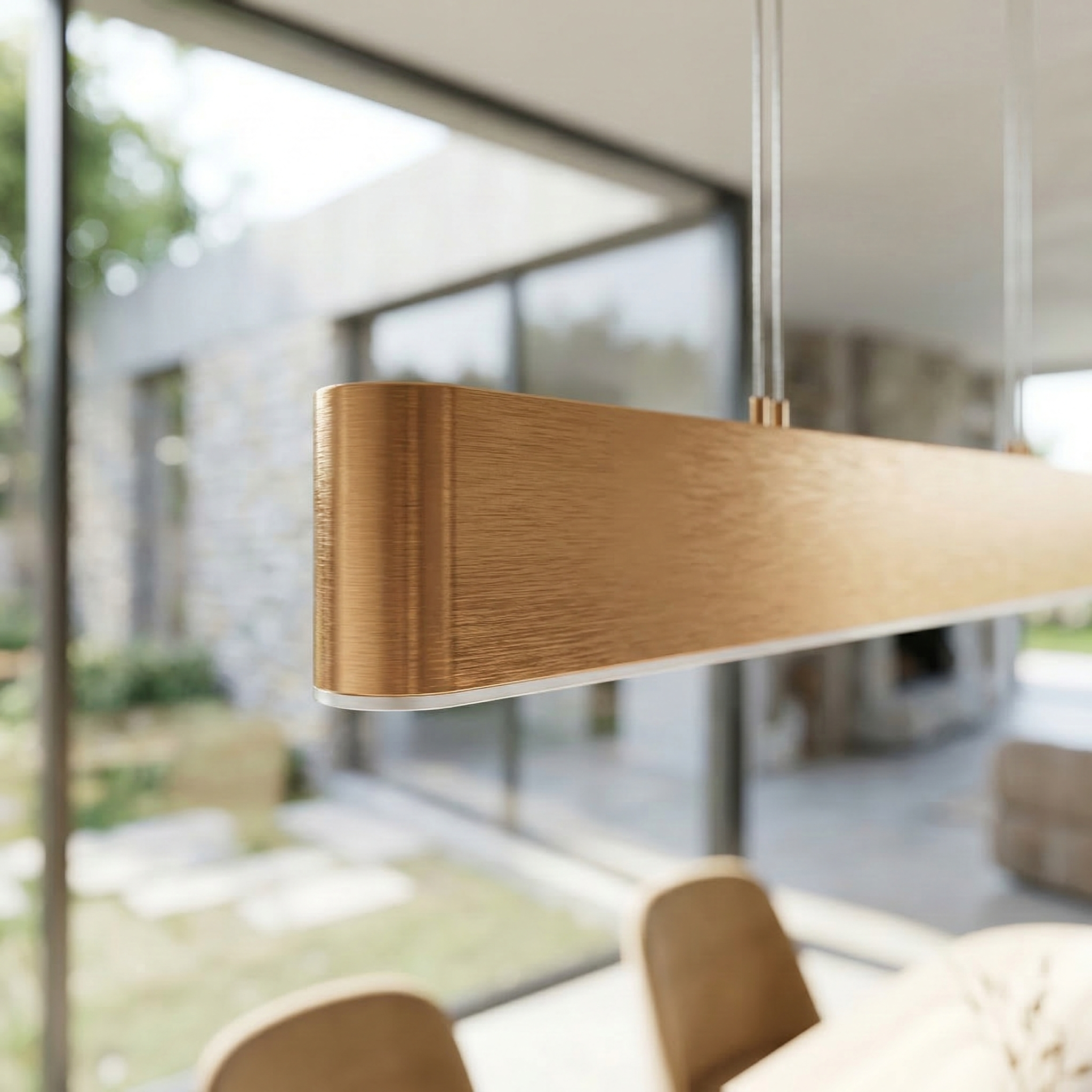 Neo Copper Gold LED Pendelleuchte 120 cm – Dimmbar - Fernbedienung - Modernes Design