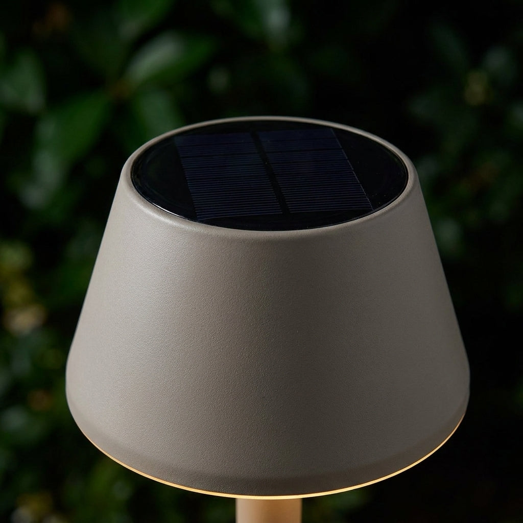Leitmotiv Solar-Tischleuchte grau, IP44, USB & Solar aufladbar, kabellos, für innen & außen