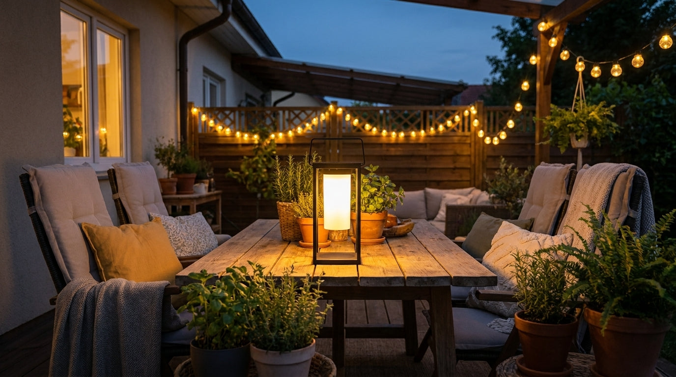 Näve LED-Campingleuchte Akku, USB- & Solar-Ladung, 2 Helligkeitsstufen, 8–12 h Laufzeit, schwarz