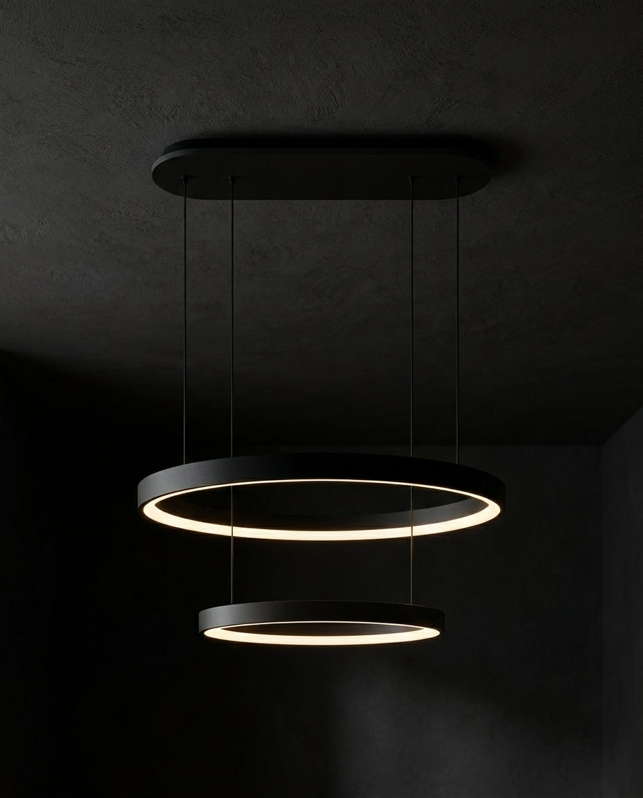 Näve LED-Pendelleuchte schwarz, Ø 60 cm, Metall/Kunststoff, dimmbar, CCT-Lichtfarbe, mit Fernbedienung & Memoryfunktion