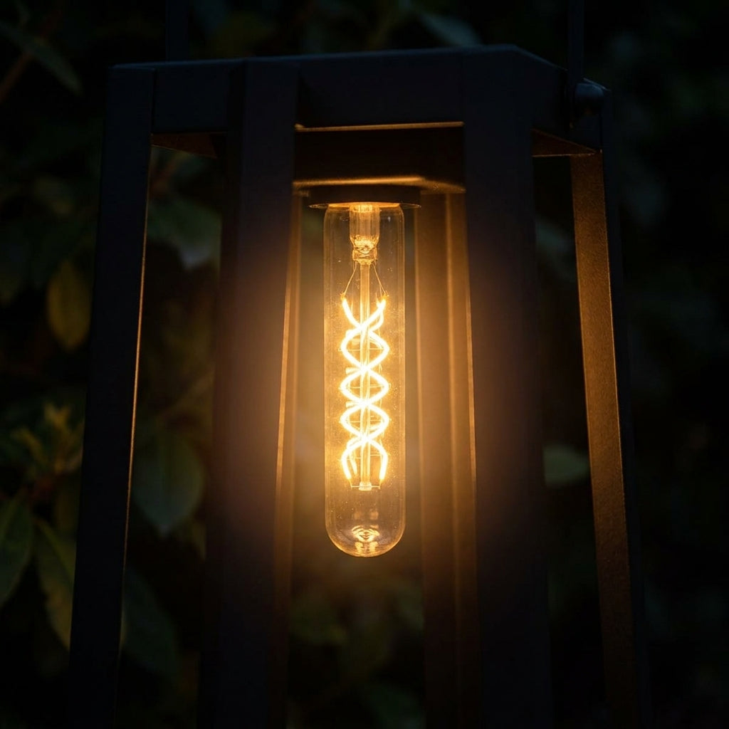 Näve LED-Solarleuchte Deko mattschwarz, Dämmerungssensor, automatisch, kabellos, für Garten & Terrasse