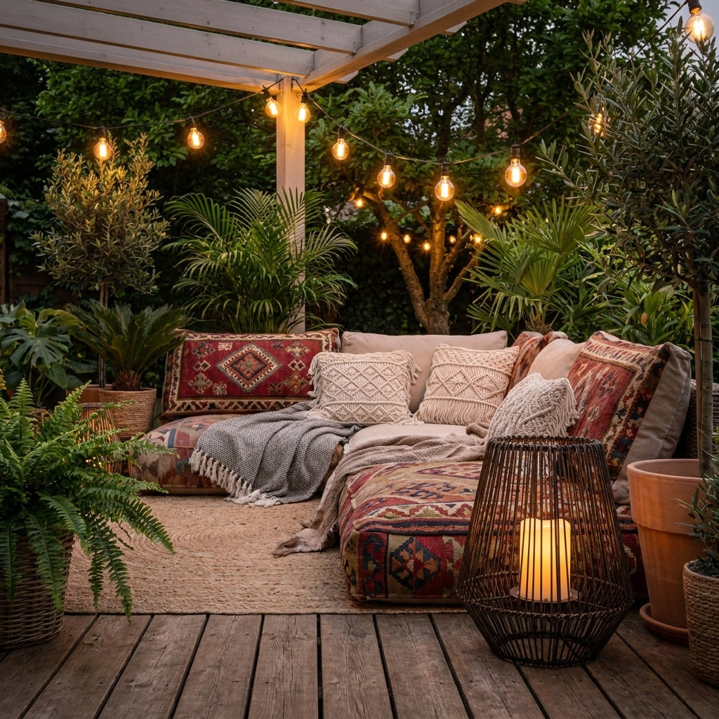 Näve LED-Solarleuchte warmweiß, Flammeneffekt, kabellos, braun, für Balkon, Terrasse & Garten